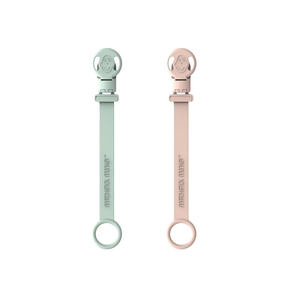 Mint Green &amp; Dusty Pink Double Soother Clips