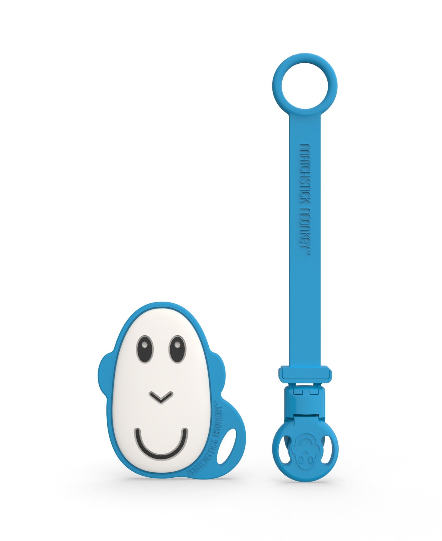 Blue Flat Face Teether &amp; Soother Clip Set
