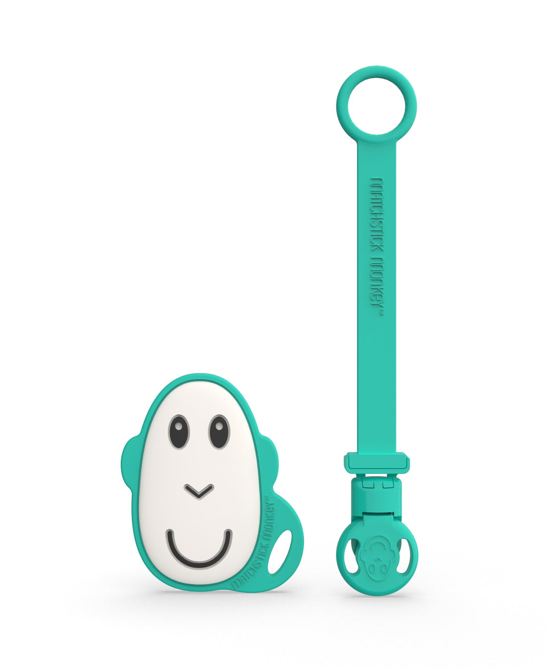 Green Flat Face Teether &amp; Soother Clip Set