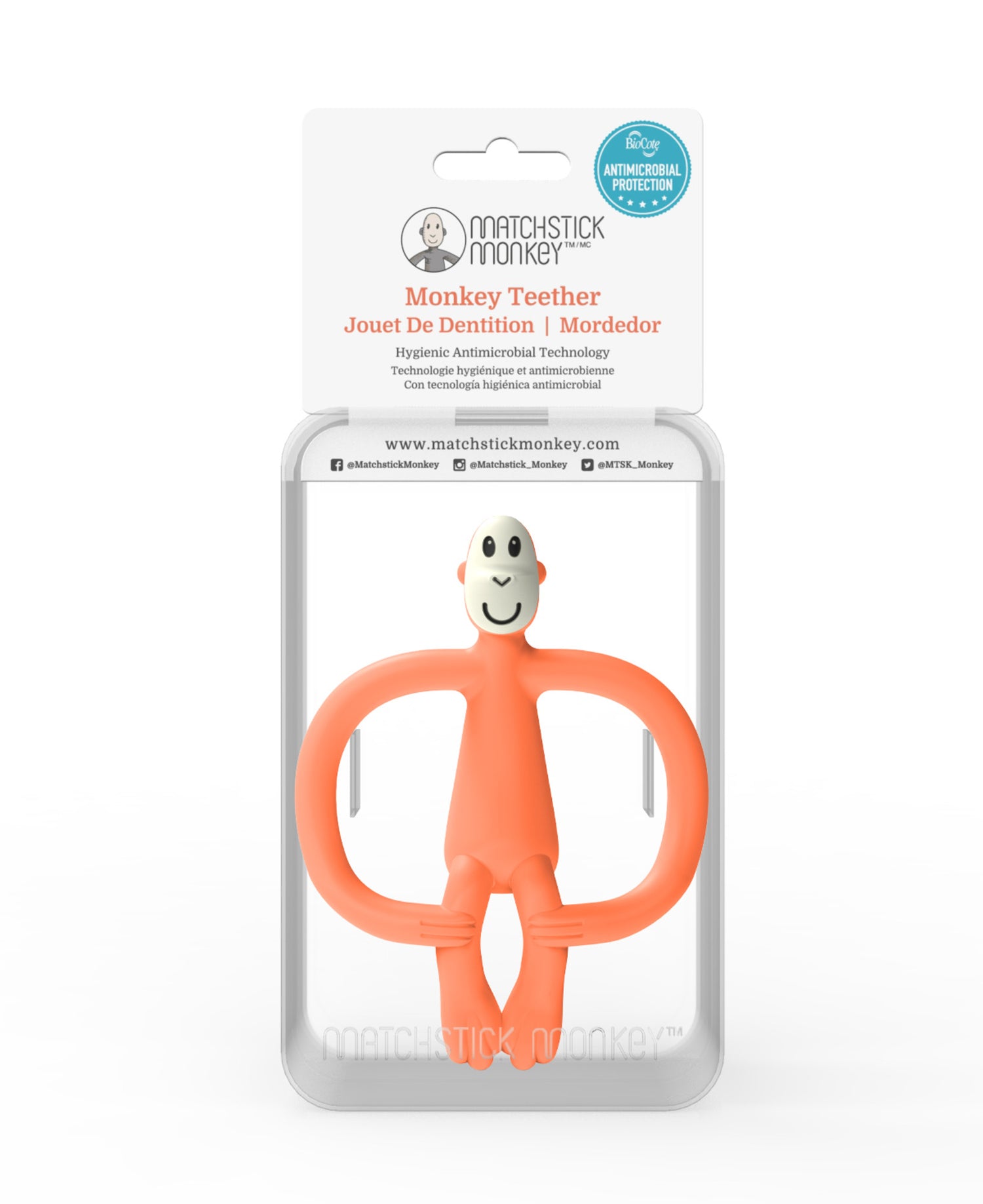Orange Matchstick Monkey Animal Teether