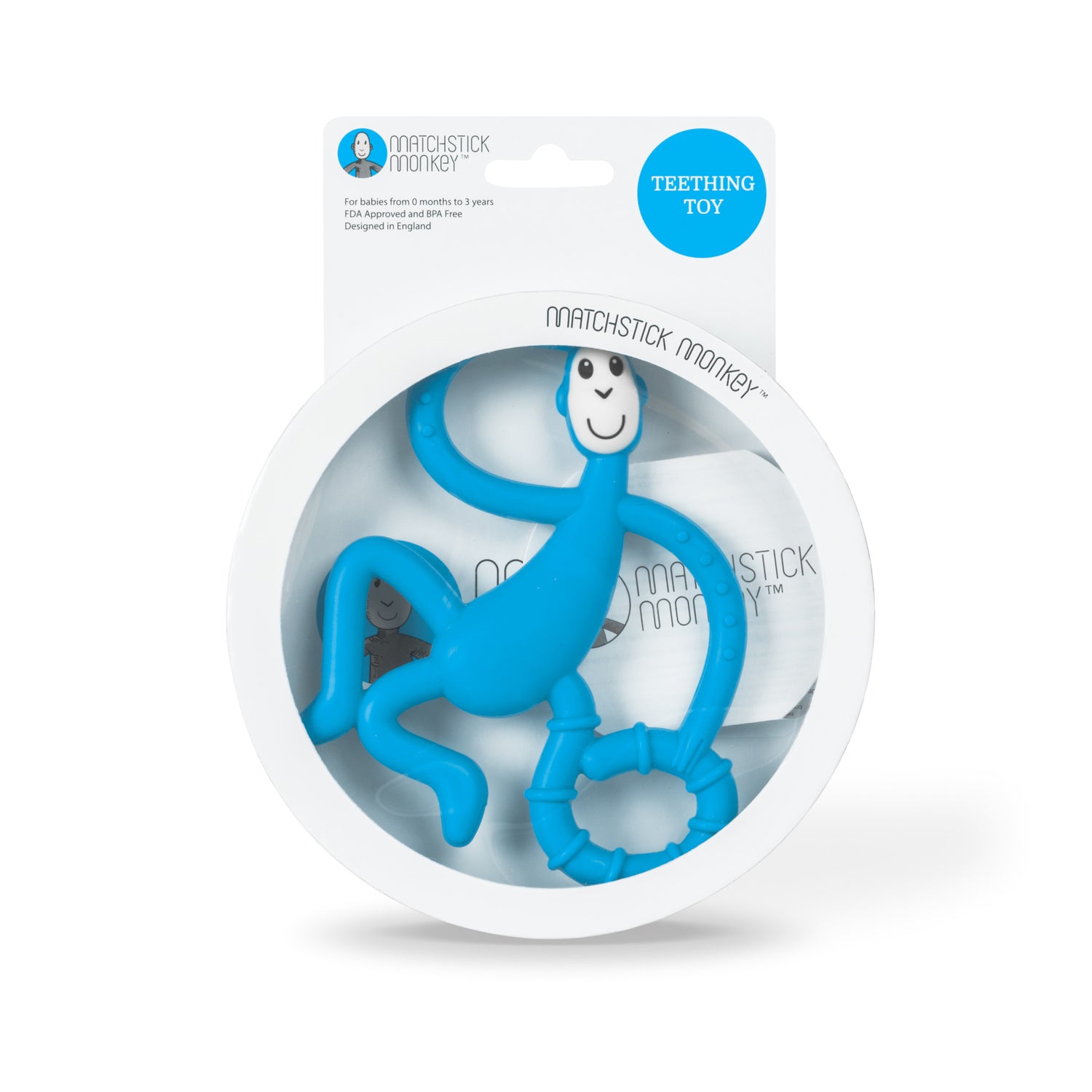 Matchstick Monkey Teether Monkey Blue, O'Sullivans