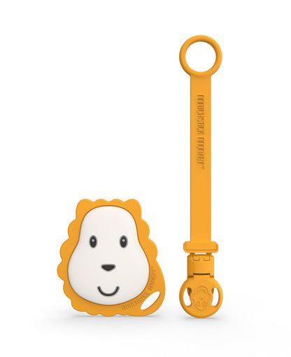 Lion Flat Face Teether &amp; Soother Clip Set